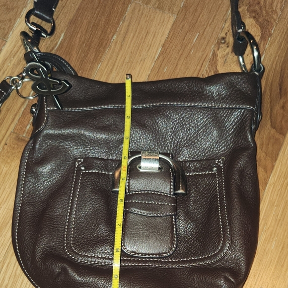 B MAKOWSKY BROWN PEBBLED WESTBORNE CROSSBODY LEATHER HANDBAG SHOULDER PURSE NICE - Picture 5 of 9